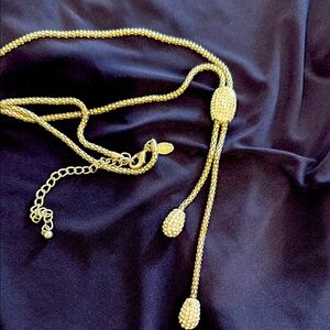 Retired Chico's Lariat Necklace, pave crystals 22” quiet luxury